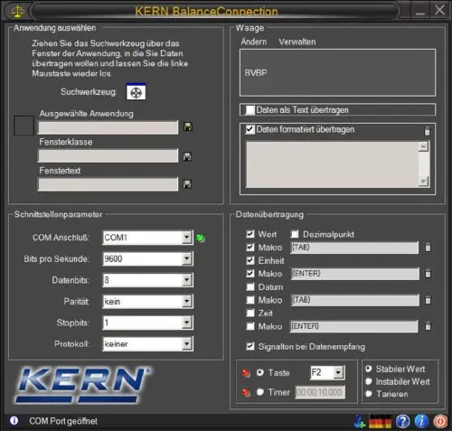 Beispiel 6 Tabelle Kern Waagen Software