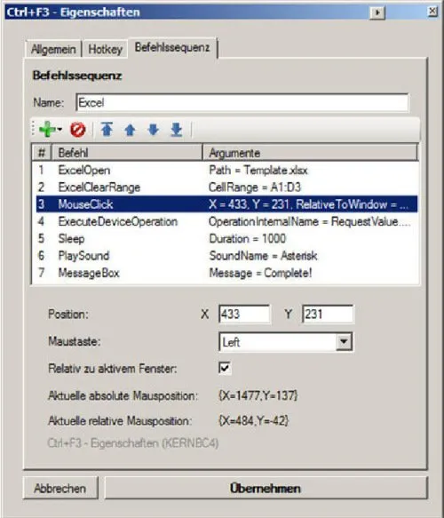 Beispiel 7 Tabelle Kern Waagen Software