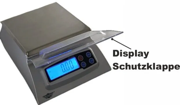 Die MyWeigh KD7000 Küchenwaage ist mit einem extra Display Schutz ausgestattet