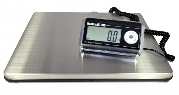 Paketwaage - Plattformwaage 200kg/100g mit Edelstahl Wägeplatte