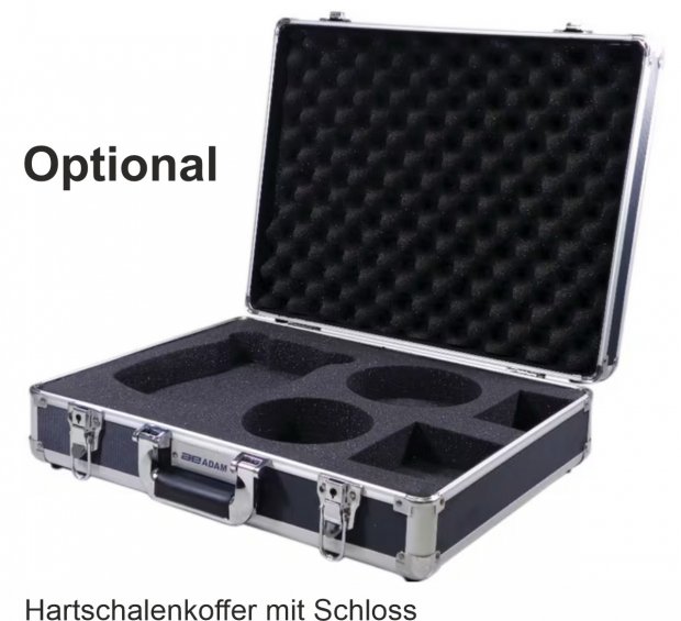 Abbildung zeigt geöffneten Transportkoffer für die ADAM HCB1002M Goldwaage