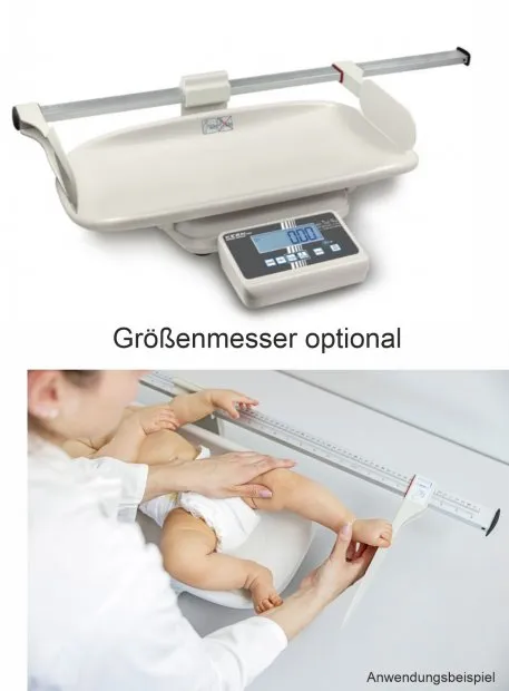 Abbioldung zeigt: Mechanischer Größenmessstab zum Befestigen an der Waage, Messbereich 10 cm – 80 cm, Teilung 1 mm