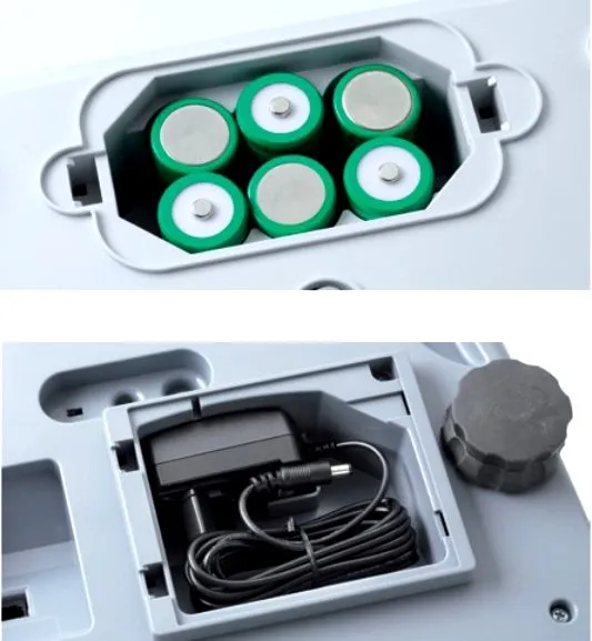 Mettler Toledo Ansicht Batteriefach und Kabelaufnahme
