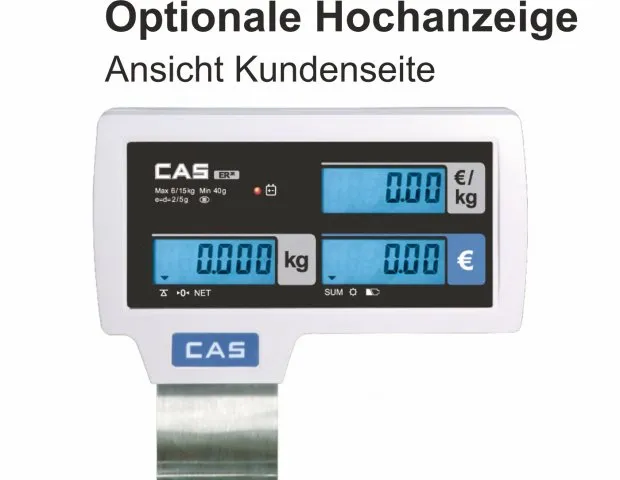 Kundensicht auf das optionale Display der Hochanzeige - zur CAS ERJ Ladenwaage