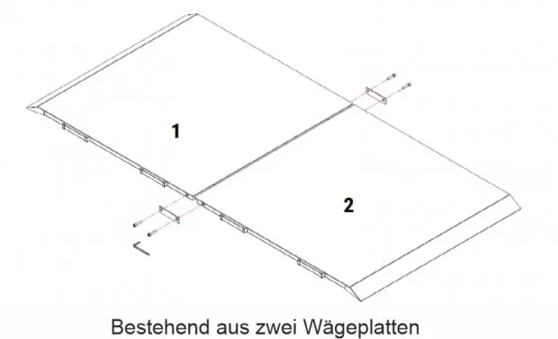 Die Pferdewaage besteht aus zwei Wägeplatten