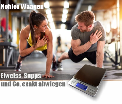 Waage für den Fitnessbereich für das Abwiegen von Supps oder Eiweiss