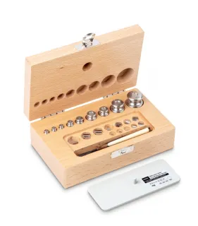 F2 Gewichtssatz- Edelstahl feingedreht im Holz-Etui