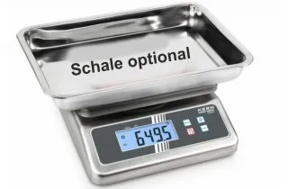 Ansicht KERN Waage für den medizinischen Bereich mit Edelstahlschale und IP67 Schutz