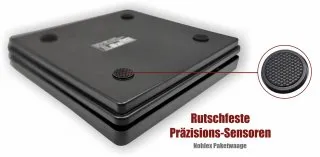 Die Paketwaage gewährleistet einen rutschfesten Stand - ideal für Packtische und den gesamten Logistikbereich
