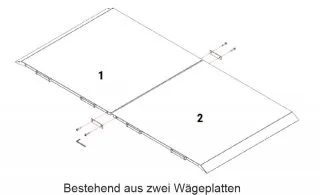 Die Pferdewaage besteht aus zwei Wägeplatten