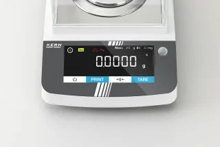 Das Bild zeigt das Touch-Display an der KERN ADS 100-4 Analysenwaage